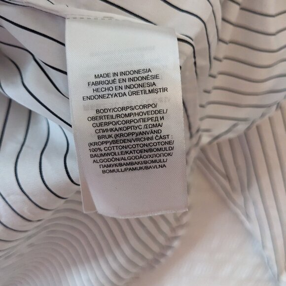 Lauren Ralph Lauren Black/White Striped Women's Long Sleeve Shirt Size XLarge - Picture 4 of 11